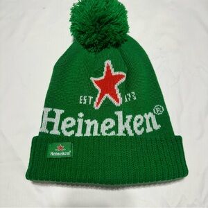 HEINEKEN Green Logo Pom Beanie Beer Graphic Après Ski Streetwear